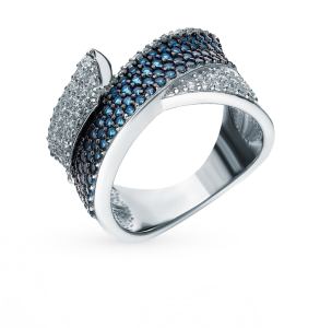 серебряное кольцо с фианитами