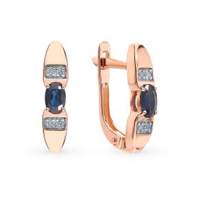 золотые серьги с сапфирами и бриллиантами