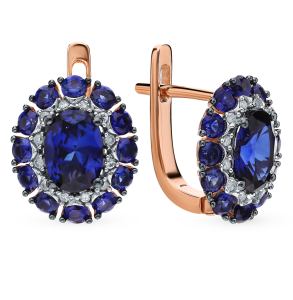 золотые серьги с сапфирами и бриллиантами