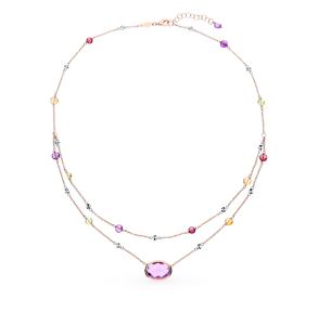 золотое шейное украшение с аметистом