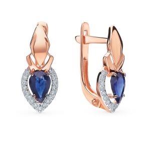 золотые серьги с сапфирами и бриллиантами