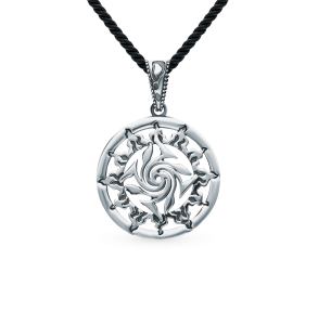 Серебряная подвеска-оберег "Гаруда в солнце"