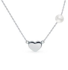 серебряное шейное украшение с жемчугом