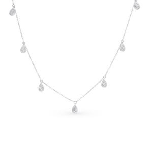 серебряное шейное украшение с фианитами