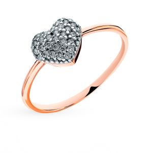 золотое кольцо с фианитами