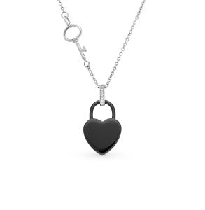 Серебряная подвеска с керамикой и фианитами