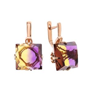 золотые серьги с аметрином