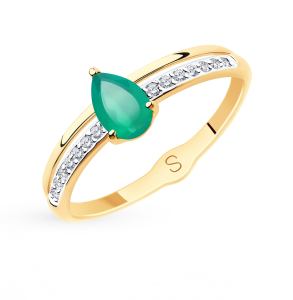 золотое кольцо с агатом SOKOLOV 715586*