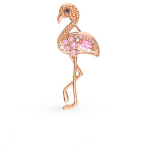 золотая брошь с фианитами