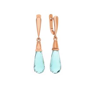 золотые серьги с аквамарином