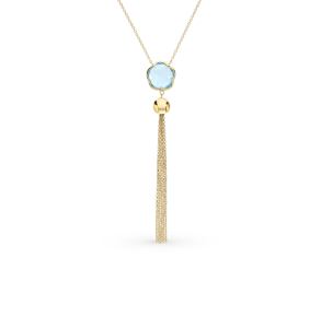 Золотое шейное украшение с топазом