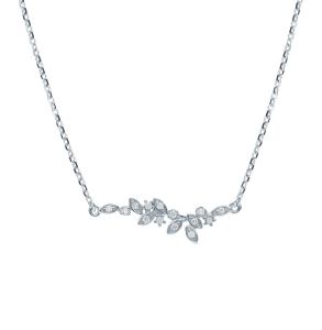 серебряное шейное украшение с фианитами