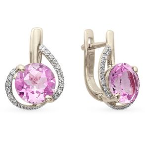 серебряные серьги с аметистом и фианитами