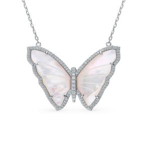 серебряное шейное украшение с фианитами