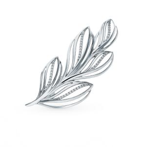 серебряная брошь с фианитами