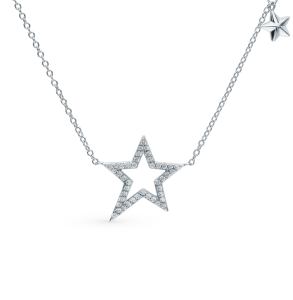 серебряное шейное украшение с фианитами