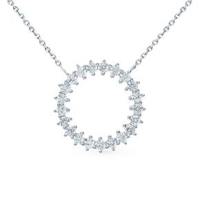 серебряное шейное украшение с фианитами