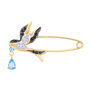 золотая брошь с топазами и фианитами SOKOLOV 740206*