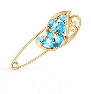 золотая брошь с топазами SOKOLOV 740102*