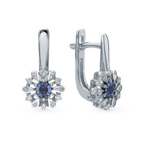 золотые серьги с сапфирами и бриллиантами