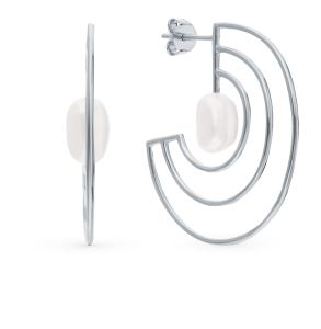 серебряные серьги с жемчугом