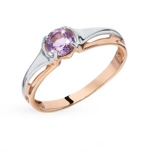 золотое кольцо с аметистом