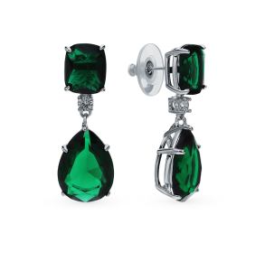 стальные серьги с алпанитом и фианитами