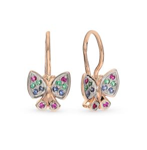 золотые серьги с фианитами