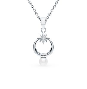 серебряное шейное украшение с жемчугом