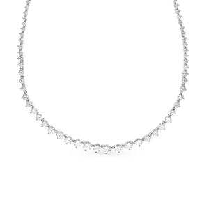 серебряное шейное украшение с фианитами