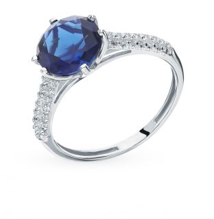 Серебряное кольцо с фианитами СОРОКИН К-2809-Р: белое серебро, фианит — купить в интернет-магазине SUNLIGHT, фото, артикул 91031