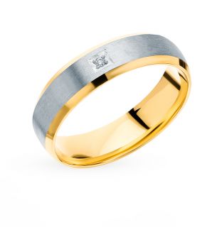Золотое кольцо с бриллиантами ЮВЕРОС 10-724-ЖБ: жёлтое золото 585 пробы, бриллиант — купить в интернет-магазине SUNLIGHT, фото, артикул 112142