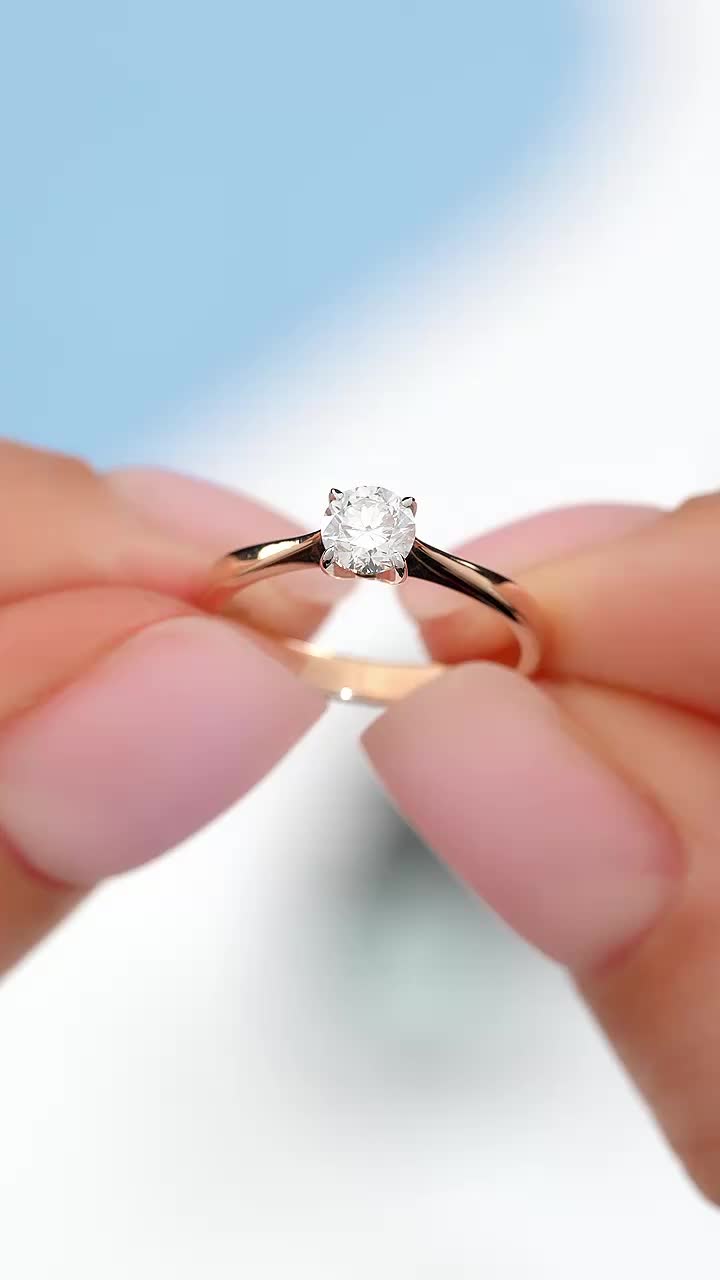 Золотое кольцо с алмазами синтет. COLD DIAMONDS L74483-K5R-01