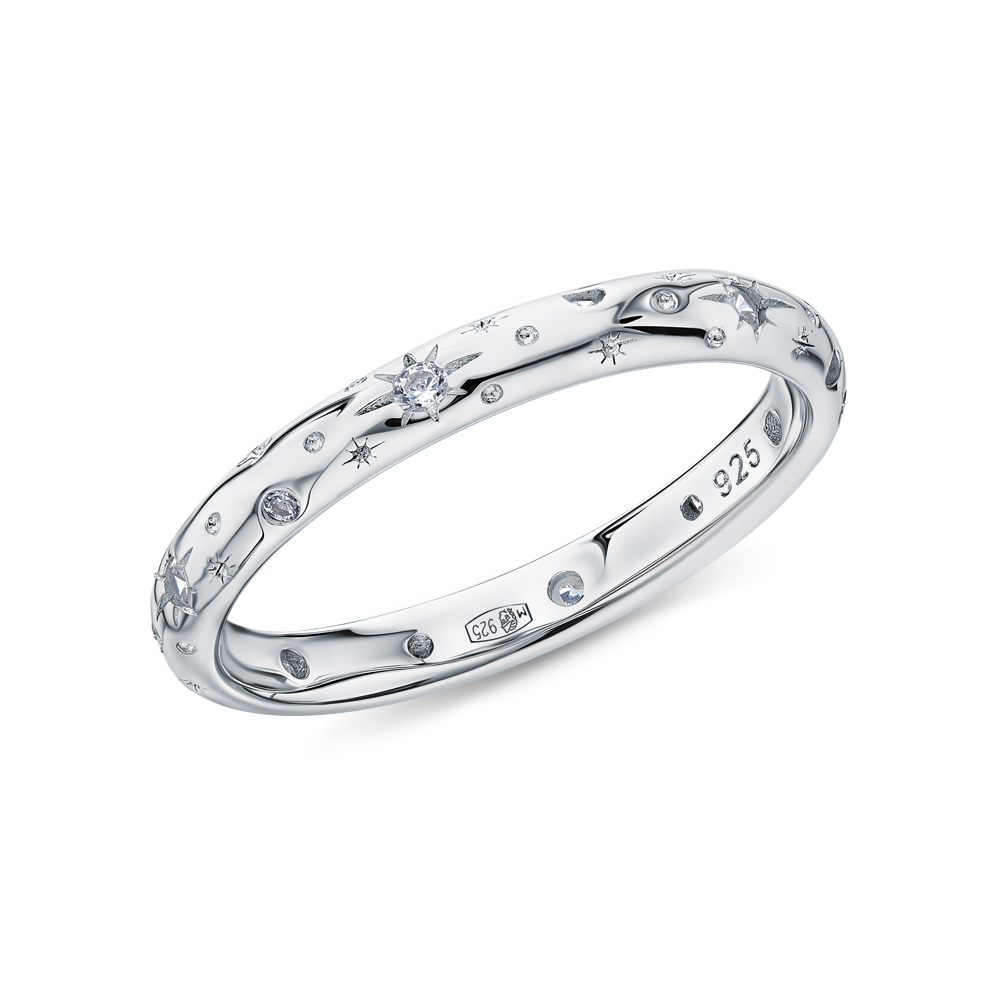 Серебряное кольцо с фианитами в Ростовe-на-Дону