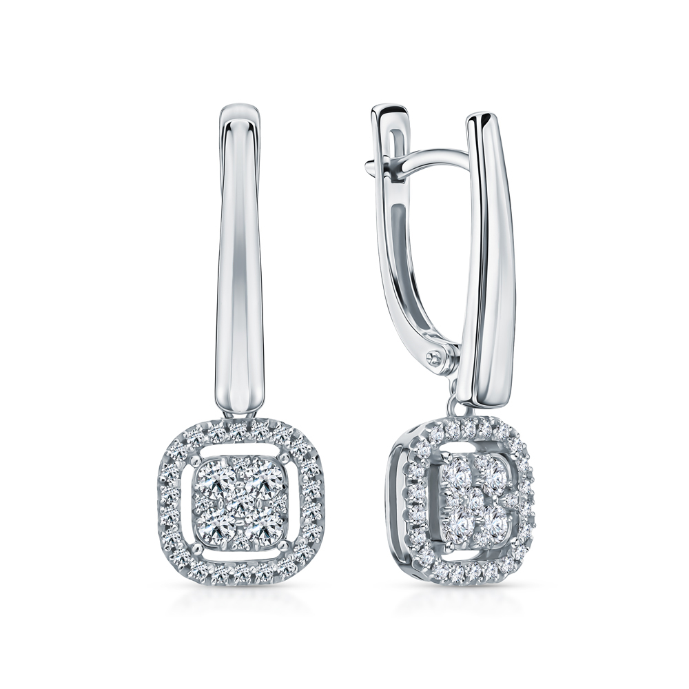 Фото «Золотые серьги с бриллиантами природными»