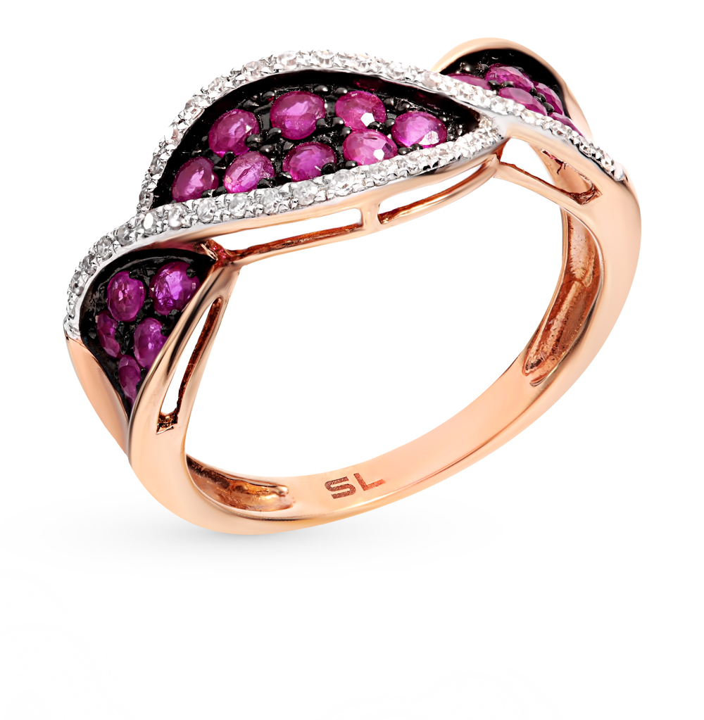 Золотое кольцо с рубинами и бриллиантами в Ростовe-на-Дону