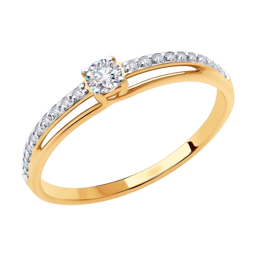 Золотое кольцо с фианитами SOKOLOV 81010467 в Нижнем Новгороде