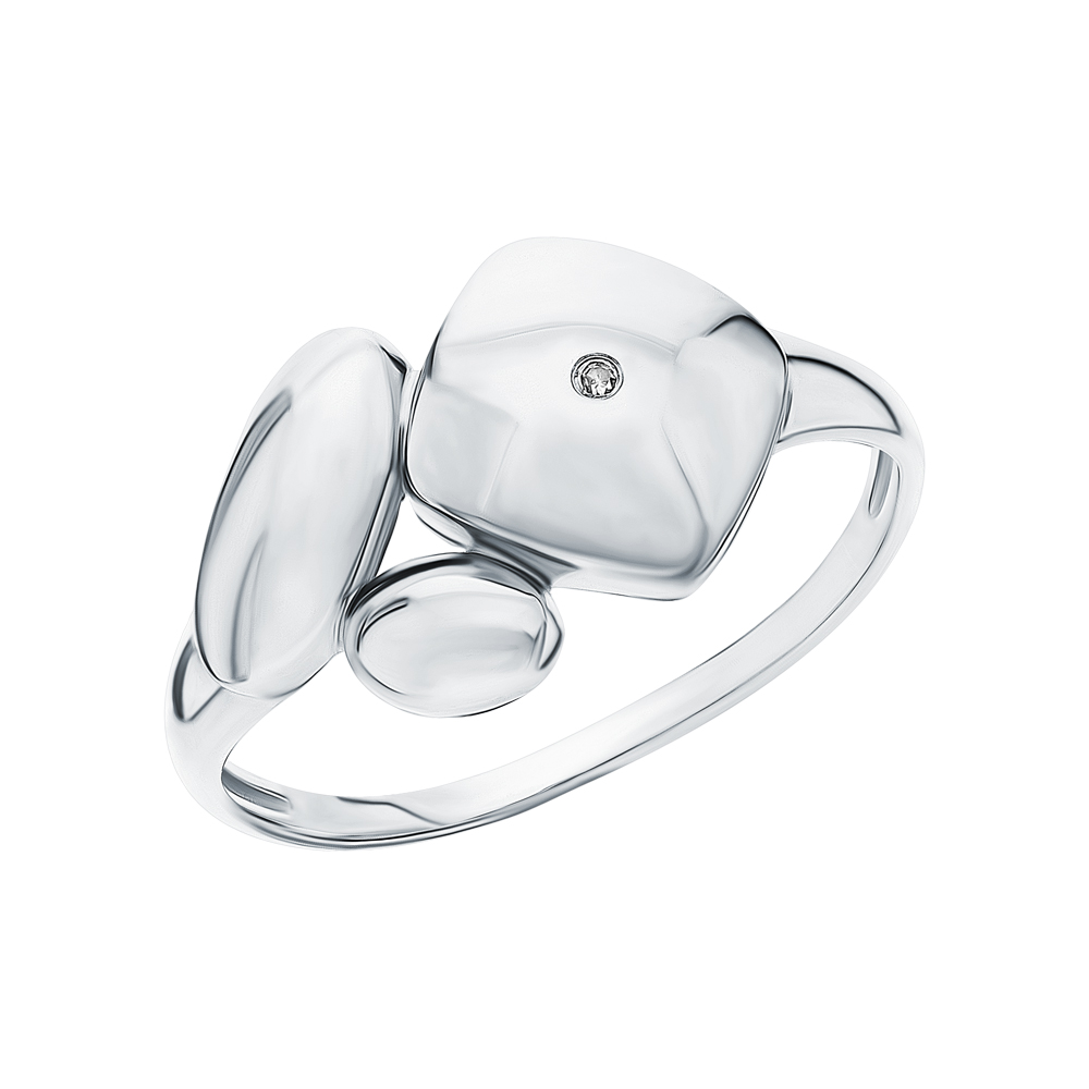 Серебряное кольцо с бриллиантами в Новосибирске