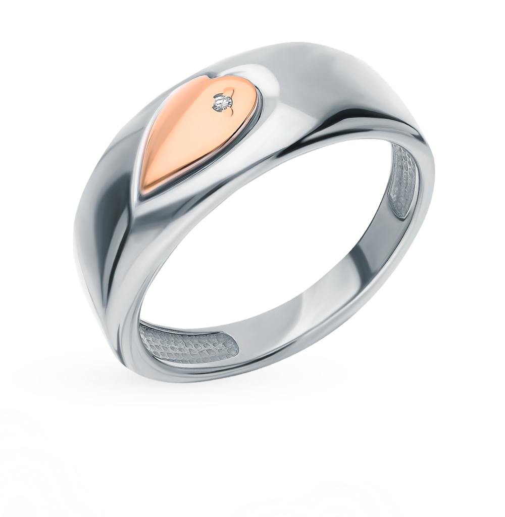 Серебряное кольцо с бриллиантом в Новосибирске