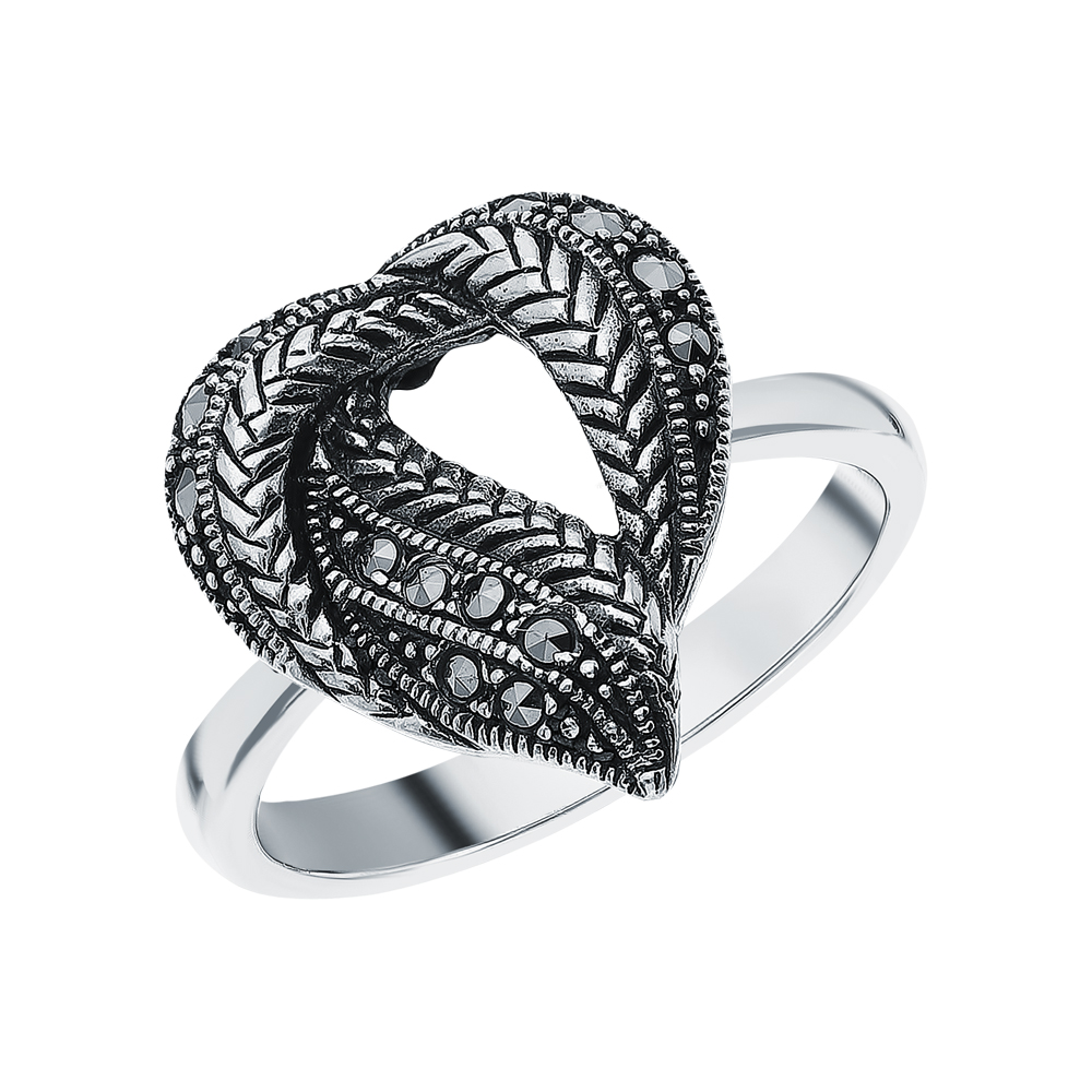 Фото «Серебряное кольцо с марказитами swarovski»