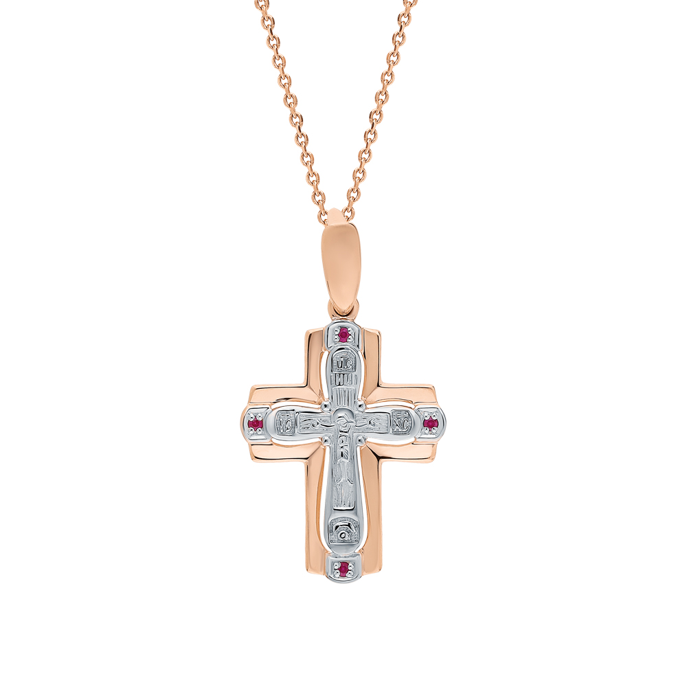 Золотой крест-подвеска с рубинами в Самаре