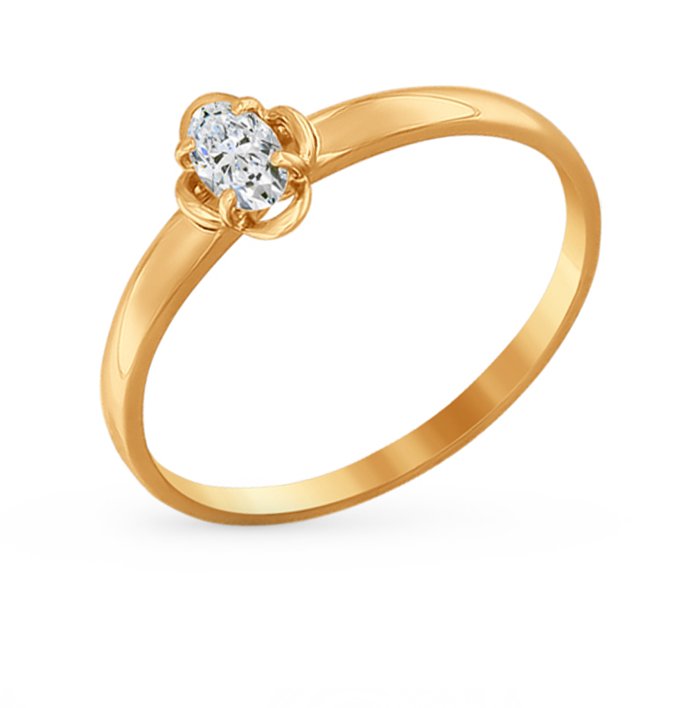 Фото «Золотое кольцо с фианитами SOKOLOV 81010157*»