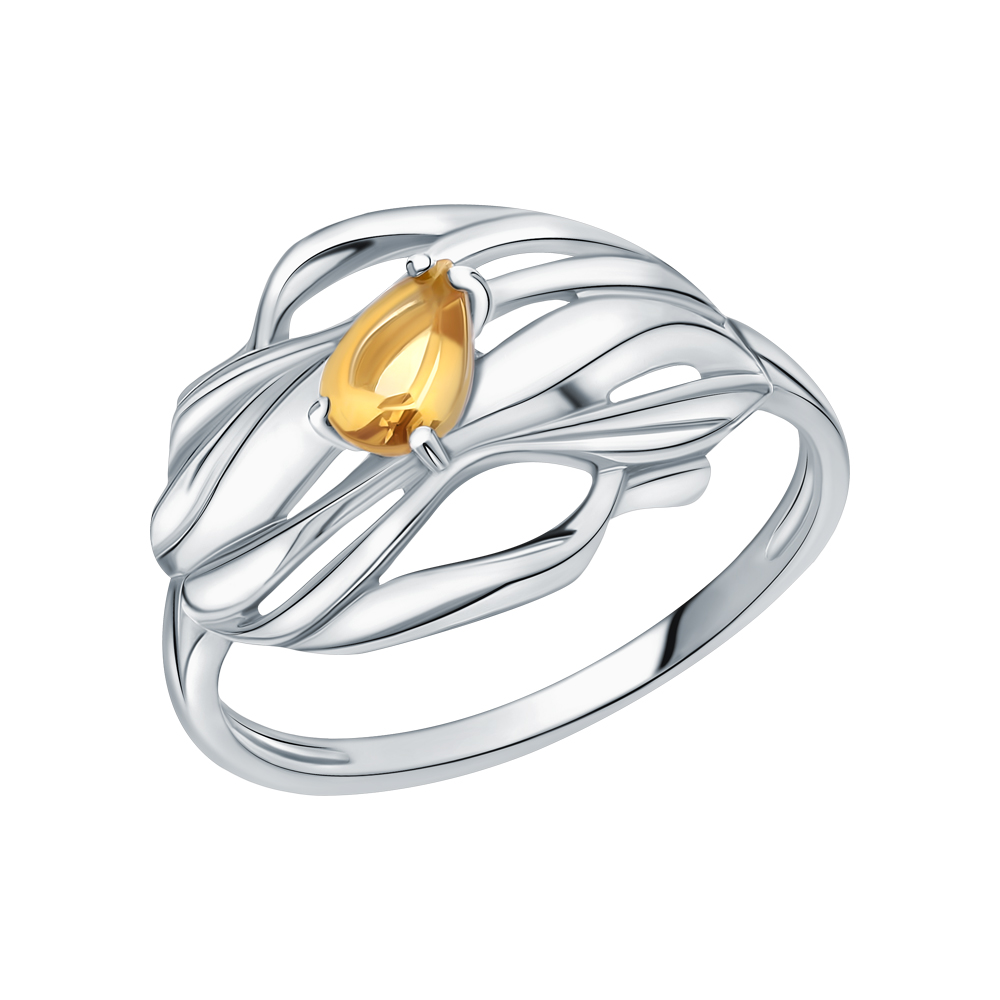 Серебряное кольцо с цитринами в Екатеринбурге