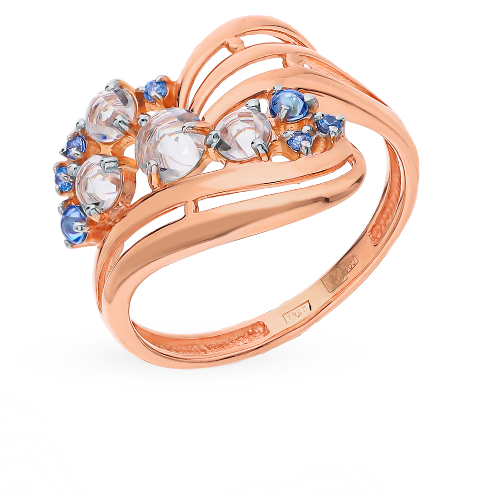 Золотое кольцо с кристаллами в Самаре