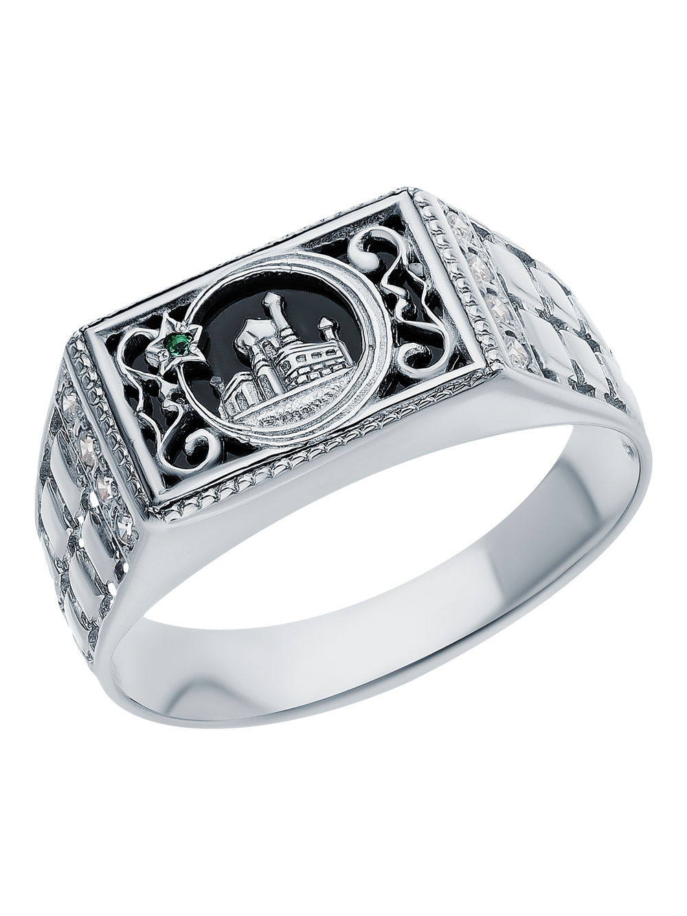 Серебряное кольцо с фианитами "Мусульманское" в Самаре