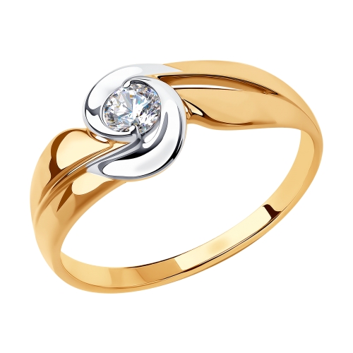 Фото «Золотое кольцо с фианитами SOKOLOV 018472»