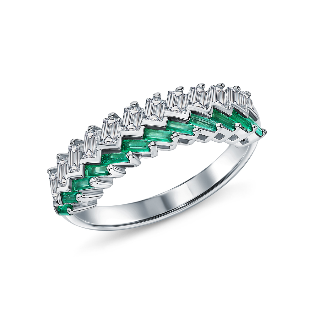 Фото «Серебряное кольцо с агатом и фианитами»