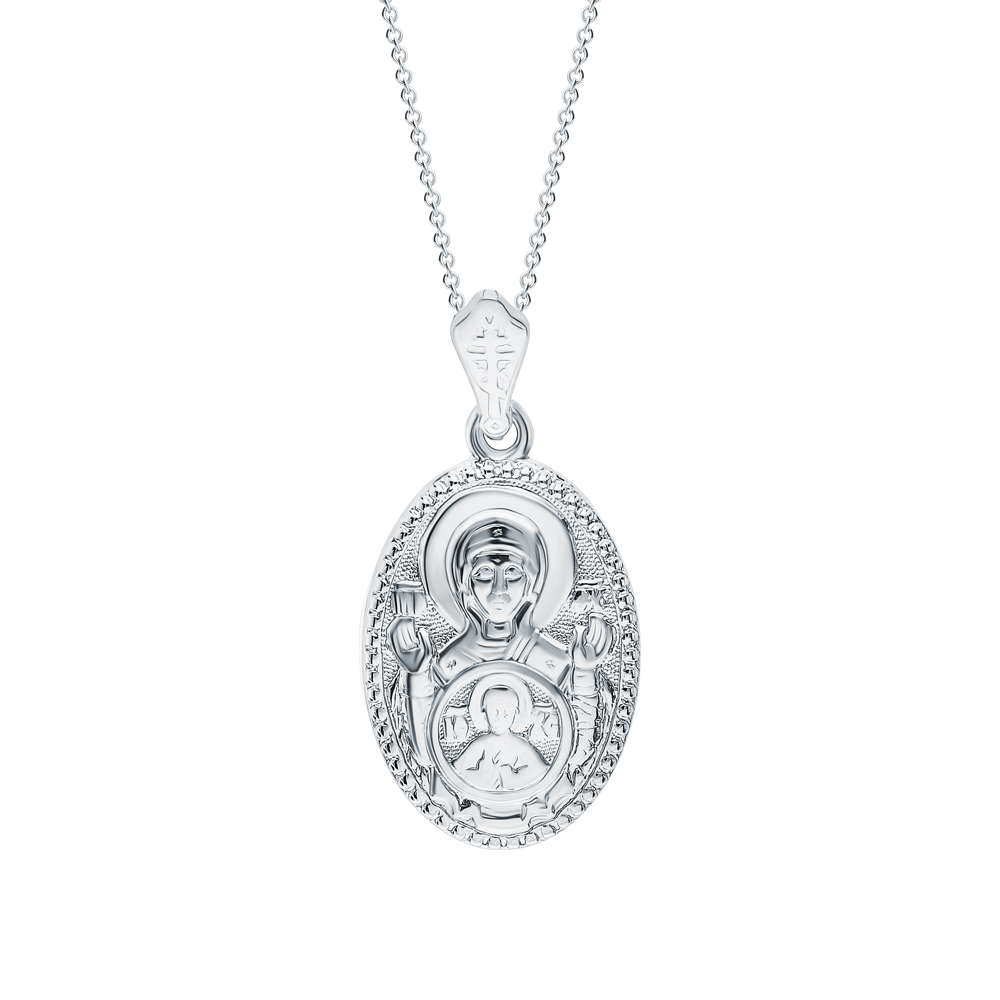 Серебряная подвеска "Божия Матерь "Знамение " в Самаре