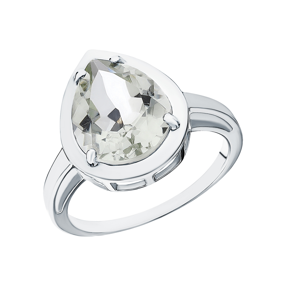 Серебряное кольцо с аметистами зелёными в Самаре