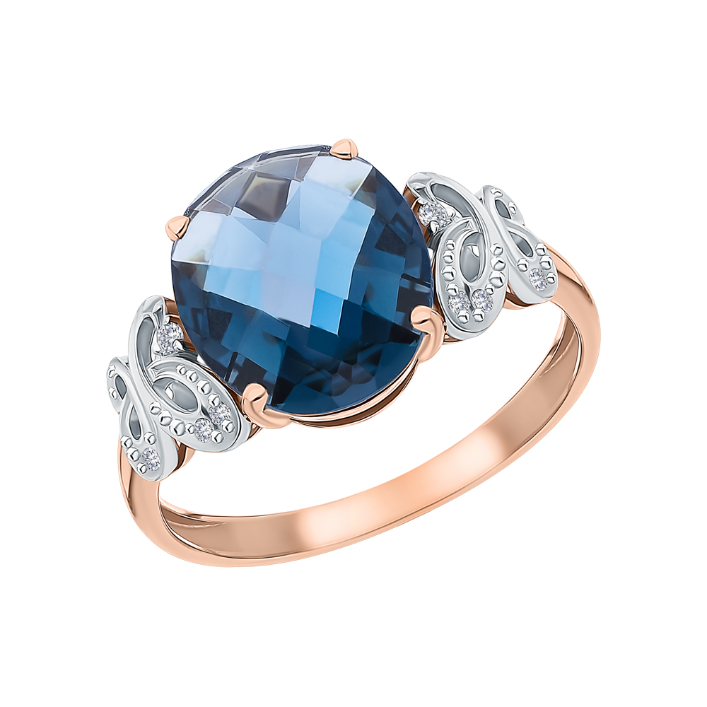 Фото «Золотое кольцо с топазами и бриллиантами»
